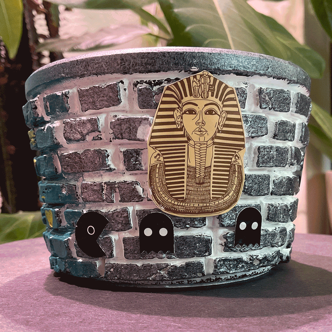King Tut & Pacman Small Graffiti Pot
