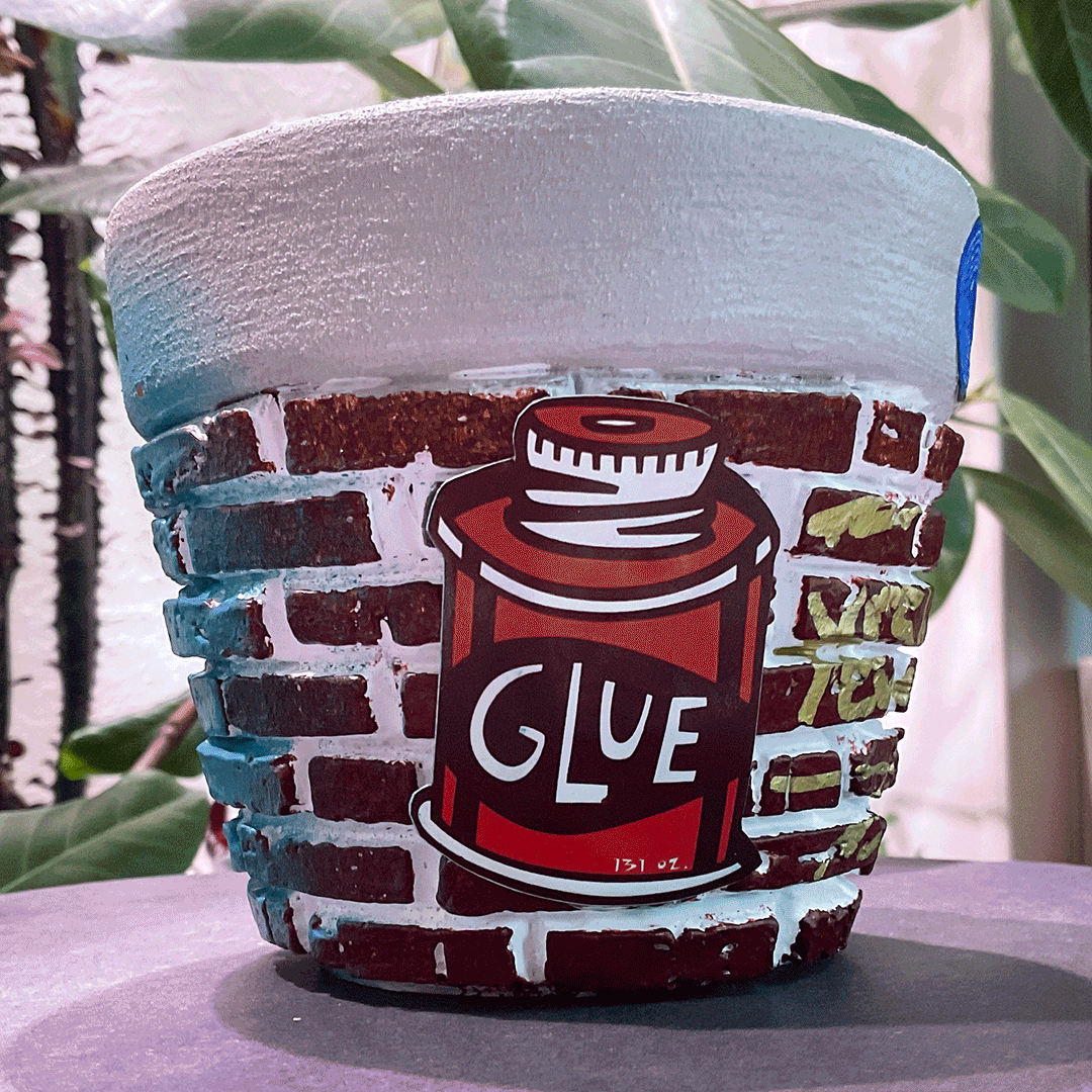 Glue Tall Small Graffiti Pot