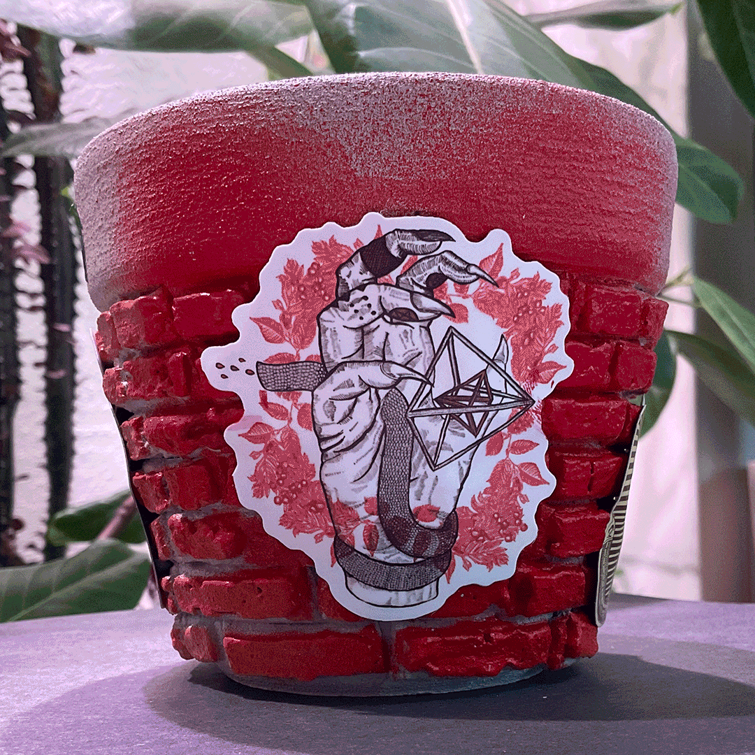 Hand of Destiny Tall Small Graffiti Pot
