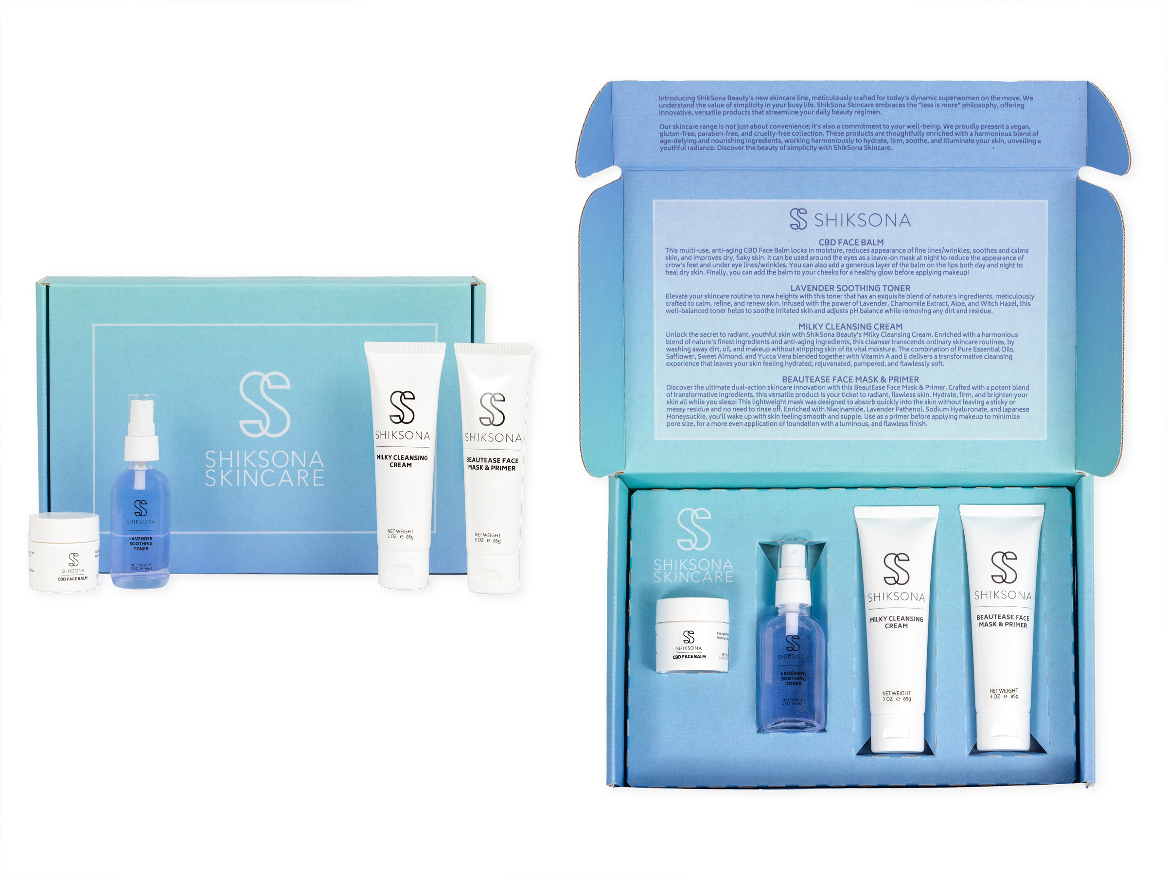 Package Design, ShikSona Beauty Skincare Collection (4 pieces), box interior